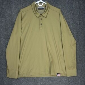 GoRuck Polo Shirt Mens L Brown Long Sleeve Rucking Performance Outdoor Polartec